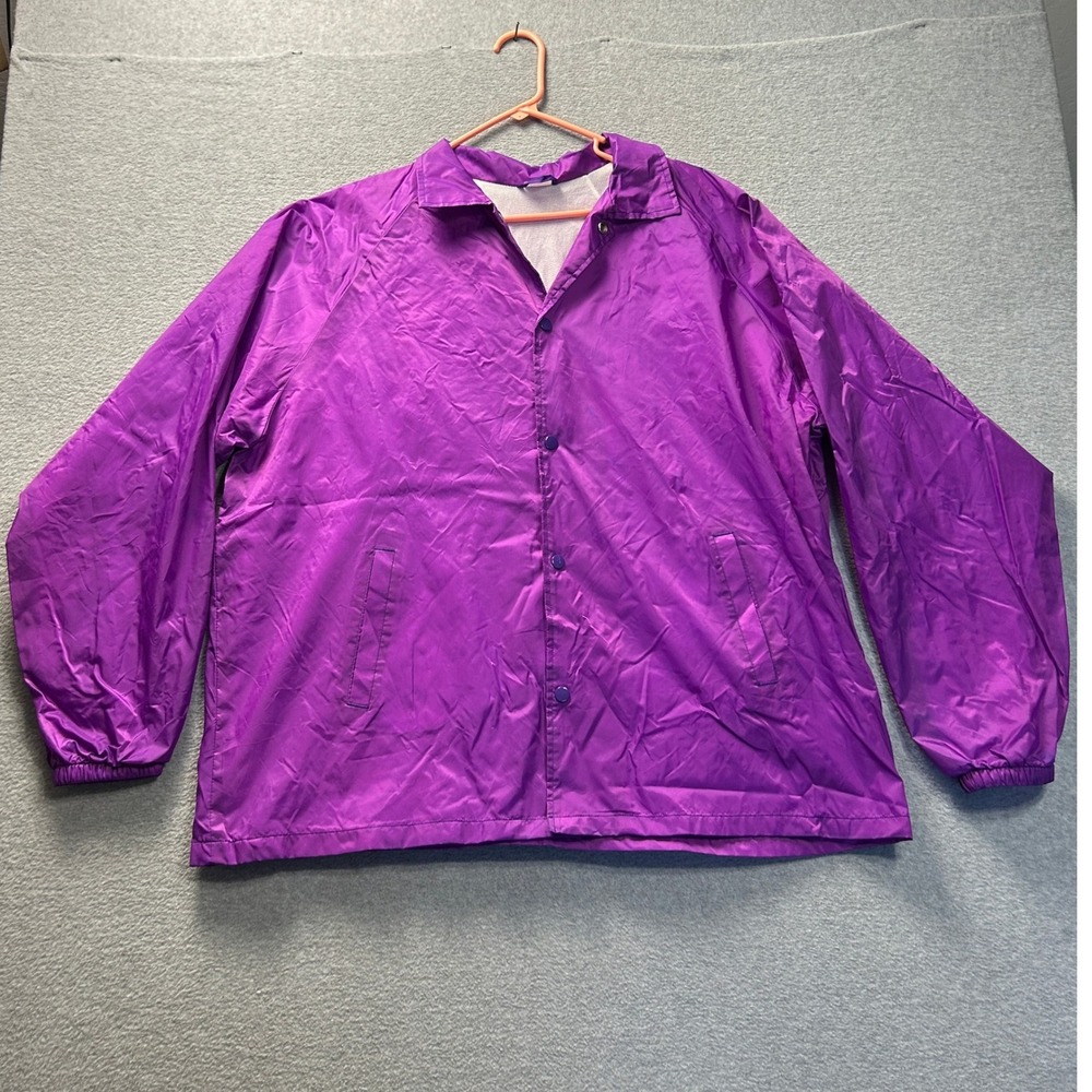 Augusta Jacket Snap Front Sportswear Mens 2XL Purple Coach Athletic Windbreaker